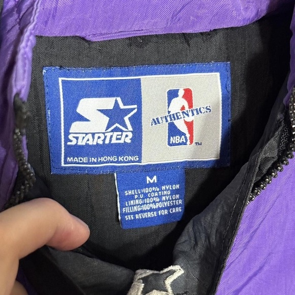 STARTER Purple and Black NBA Hooded Jacket - Picture 3 of 4